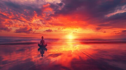 Serene Sunset Meditation by the Beach