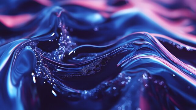 A dynamic stream of abstract liquid forms in motion with smooth transitions creating fluidity