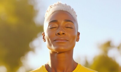 Morning Mindfulness Meditation Led by Black Non-Binary Adult in Park Setting