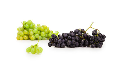 Black and green ripe grapes.