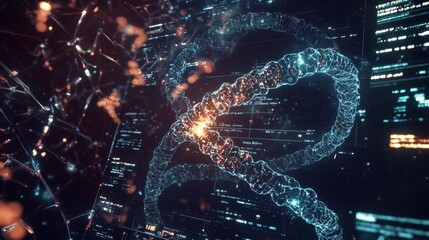 Virtual DNA Sequencing : An AI interface displaying the real-time sequencing of DNA