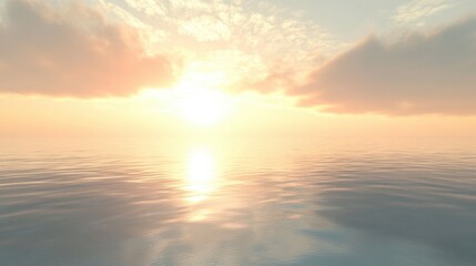 Fototapeta premium Serene Sunrise Over Calm Ocean Waters