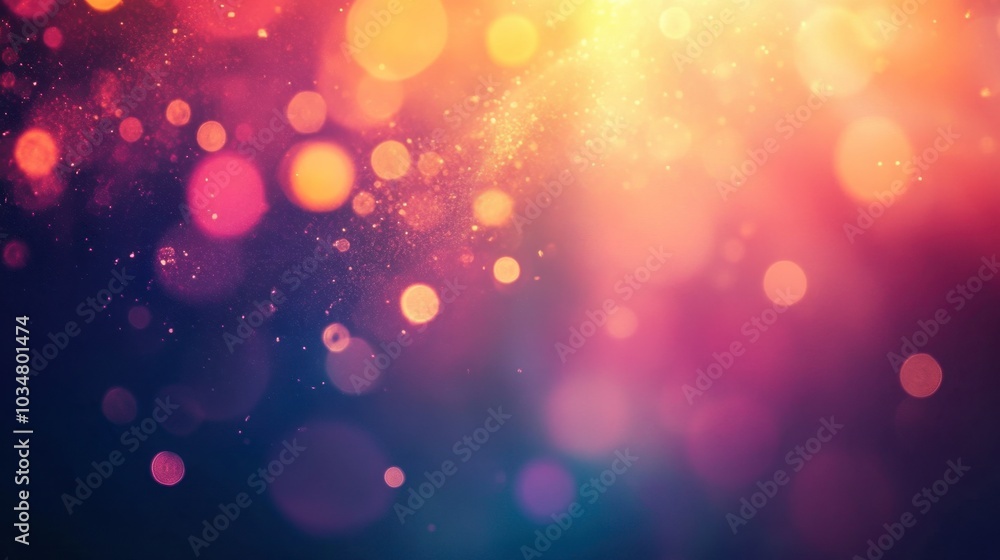 Poster colorful bokeh background with soft glows and light