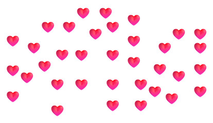 Pattern with red hearts 