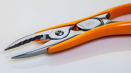Orange Pliers isolated on white background. 