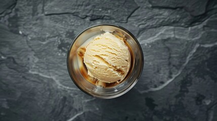 Fototapeta premium Minimalist Affogato Delight: Strong Coffee with Vanilla Ice Cream