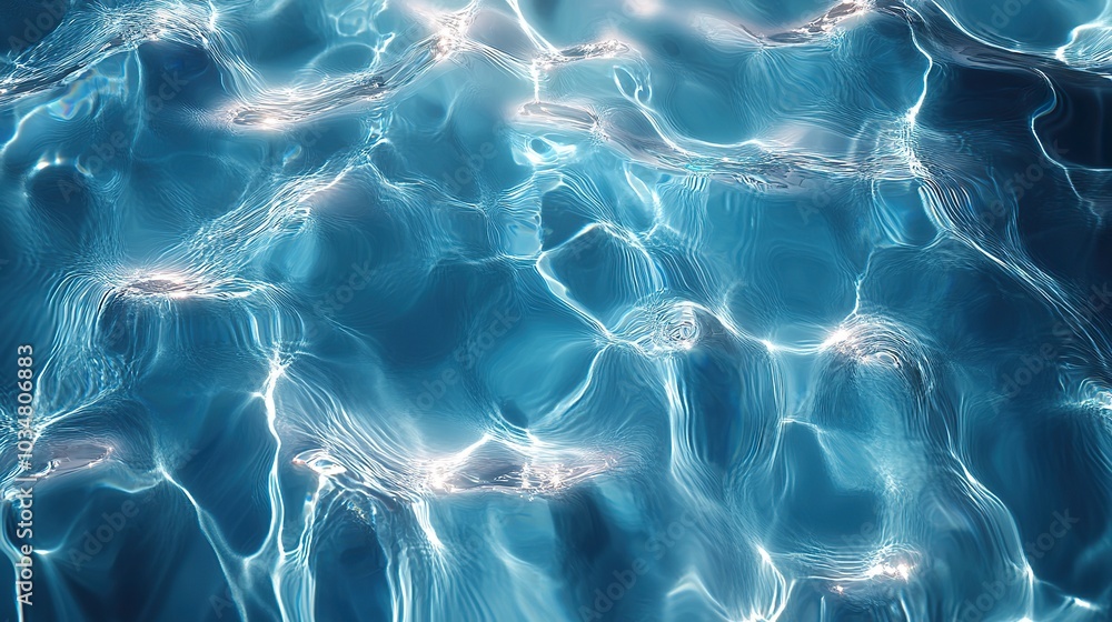 Poster seamless tileable water texture with rippling waves and light reflections ideal for backgrounds and 