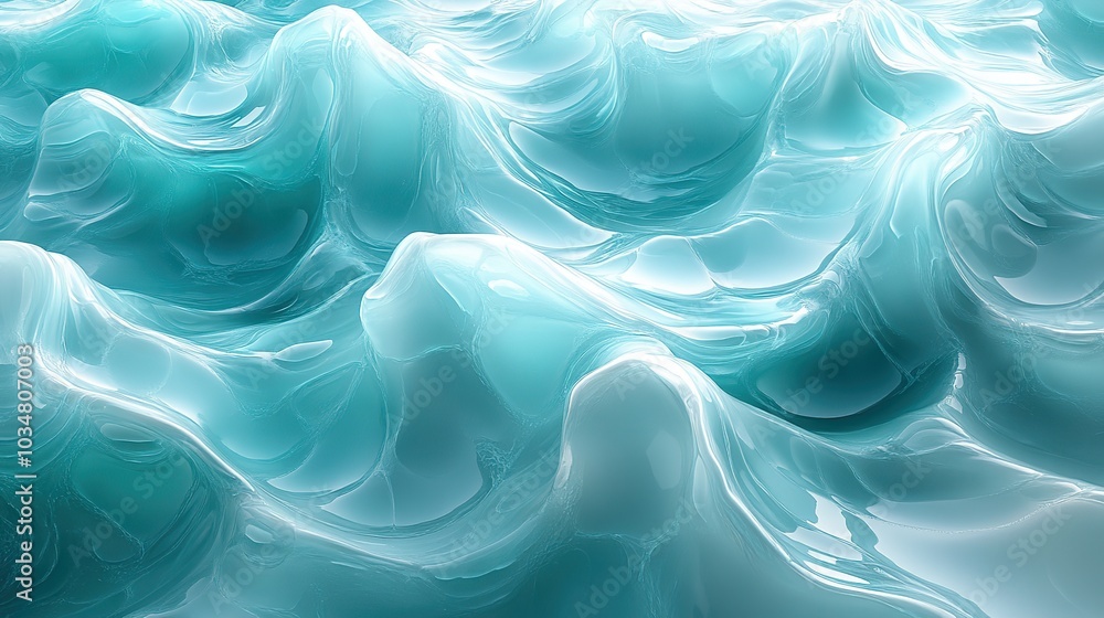 Poster seamless tileable water texture with vibrant turquoise hues and intricate wave patterns.stock image