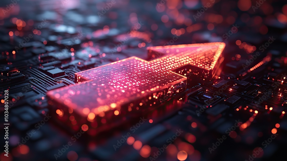 Poster secure file transfer concept featuring glowing arrow symbolizing dat movement across digital space h