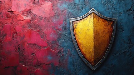 shield on vibrant background symbolizing advanced security and innovative protection solutions ideal for cybersecurity dat protection and safety concepts.illustration