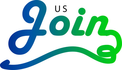 join us text, Join us. Modern calligraphy. Handwritten text, gradient text vector