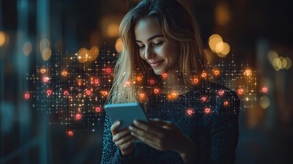 social medi engagement concept with user interacting by liking and sharing content symbolizing audience interaction and online community growth.illustration