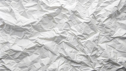Fototapeta premium Close-up crumpled white paper texture with soft fold and curve premium background for white wallpaper