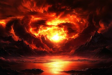 Fototapeta premium Digital art piece that appears to be landscape Fantastic fantasy style mystical