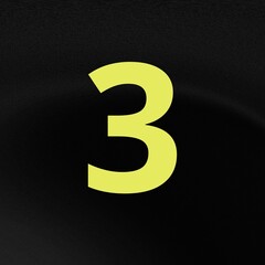 Number three on black background