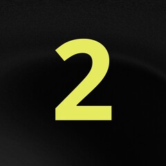 Number two on black background