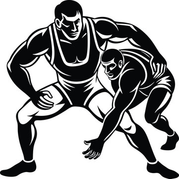 recommend clip art: wrestling silhouette vector design illustration on white background eps10