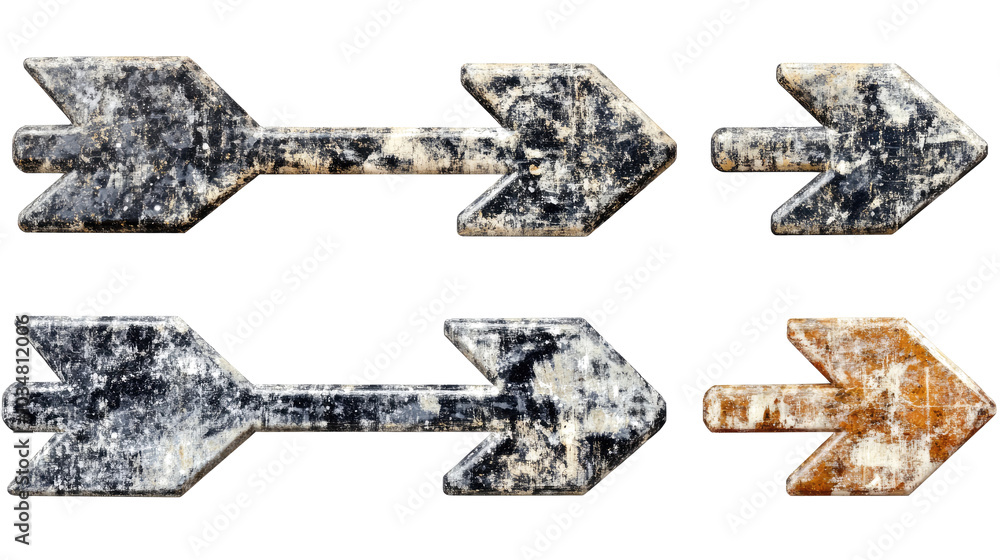 Aufkleber grunge arrows on transparent background for design generative ai