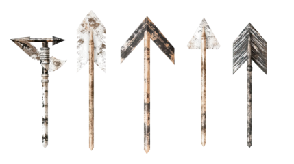 Unique Grunge Arrows on Transparent Background Generative AI