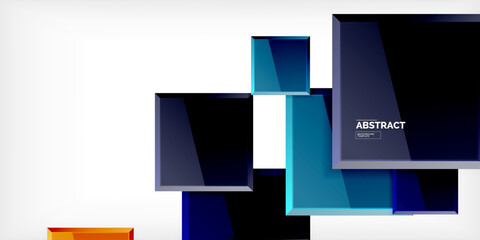 Colorful squares with reflections abstract background design. Vector Illustration For Wallpaper, Banner, Background, Card, Book Illustration, landing page