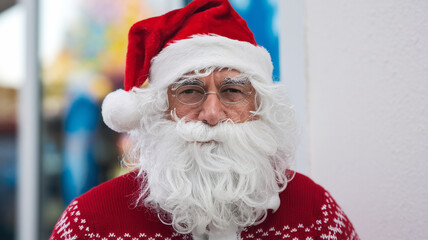 poster, advertising winter Christmas shopping, seasonal sales and discounts