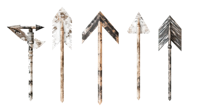 Unique Grunge Arrows on Transparent Background Generative AI