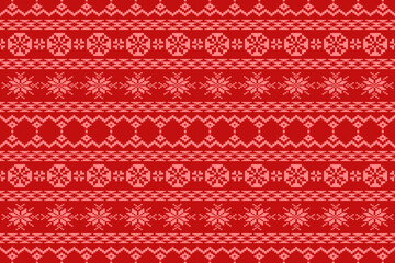 Holiday Pixel Art Pattern with Geometric Shapes Christmas Design in Lively Colors.Perfect for All Ages, Ideal for Scarves, Blankets, Tablecloths, Rugs,Decorations,ethnic pattern