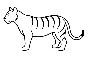 Tiger Silhouette | isolated vector silhouette illustration on white background