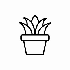 office aloe vera pot icon sign vector