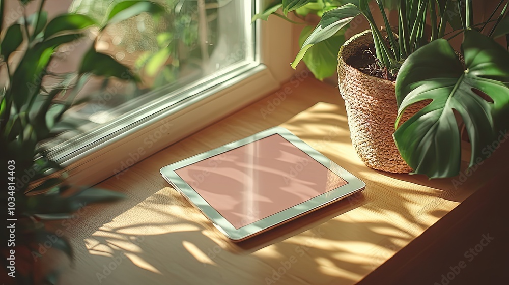 Poster top view of an electronic reader mockup placed on flat surface perfect for showcasing digital readin