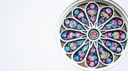 Fototapeta premium Captivating Stained Glass Rose Window