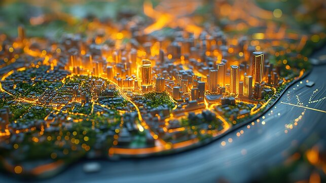 urban map with detailed terrain showcasing gis geodat mapping concepts perfect for visualizing city planning geographic analysis and digital cartography.image