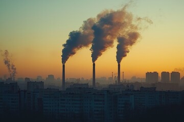 Air Pollution with smoke and haze 