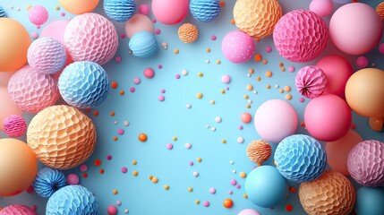 vibrant invitation banner for lively party featuring festive celebration mood with colorful decorations and ample blank copy space for personalized text perfect for any joyous occasion.image