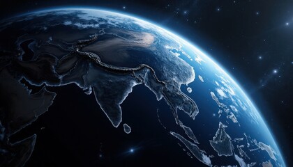 Obraz premium Earth from Space with Asia in Focus .