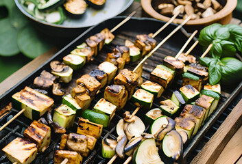 shish kebab on a grill