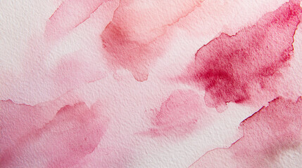 Fototapeta premium a close-up, top-down view of watercolor texture background: a single pink watercolor wash applied on flat textured paper