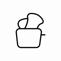 toaster with two slices of bread icon sign vector