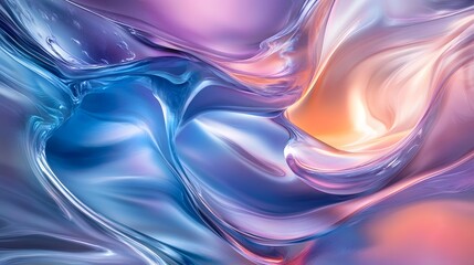 Fototapeta premium Abstract liquid forms flowing in a continuous stream with smooth transitions between each motion