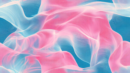 Fototapeta premium a pattern of pink abstract waves on blue background