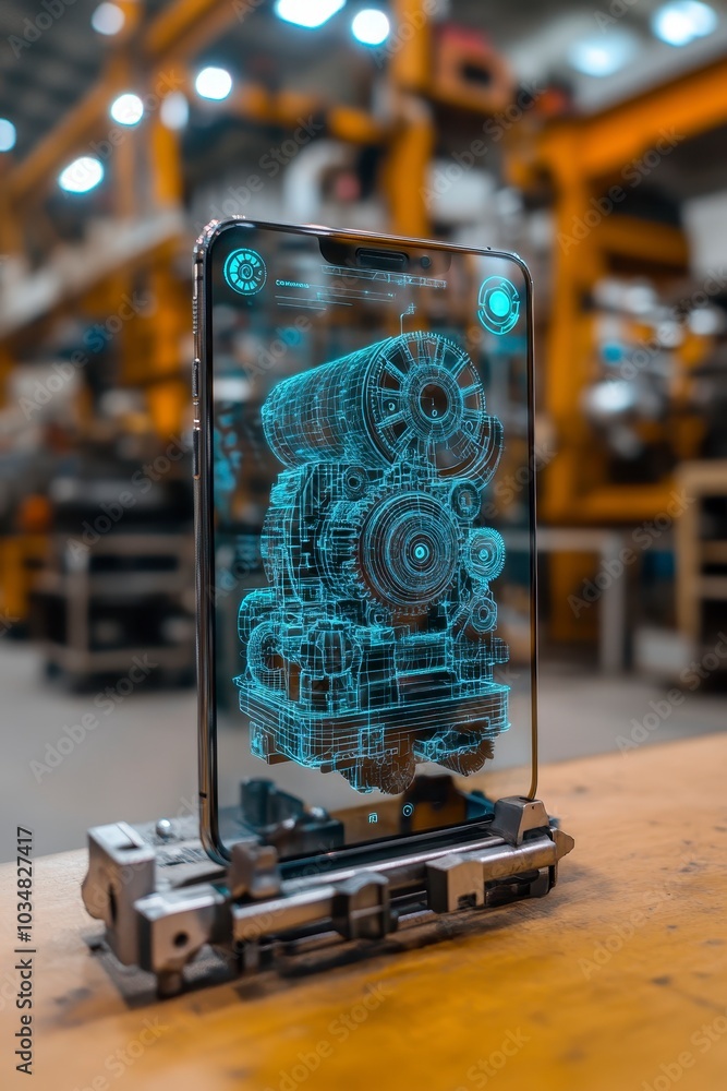 Poster holographic mechanic interface in industrial setting using augmented reality