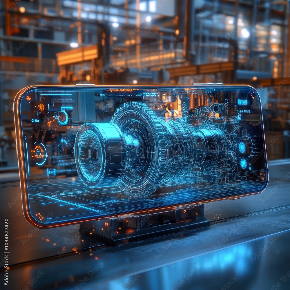 Poster holographic mechanic interface in industrial setting using augmented reality