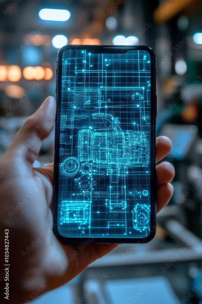 Poster holographic mechanic interface in industrial setting using augmented reality