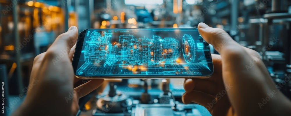 Poster holographic mechanic interface in industrial setting using augmented reality