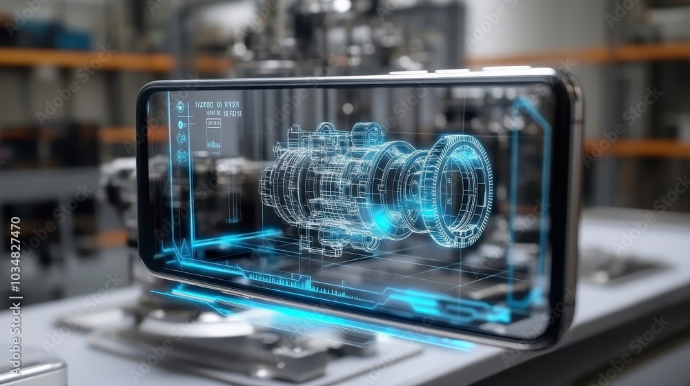Poster holographic mechanic interface in industrial setting using augmented reality