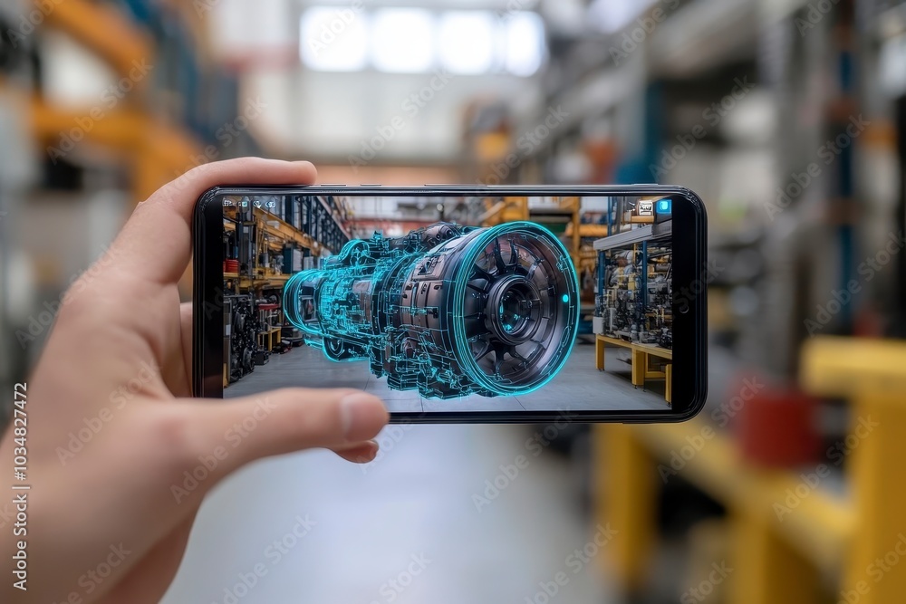 Poster holographic mechanic interface in industrial setting using augmented reality