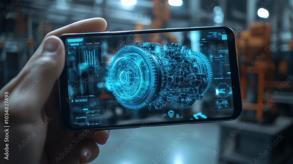 Poster holographic mechanic interface in industrial setting using augmented reality