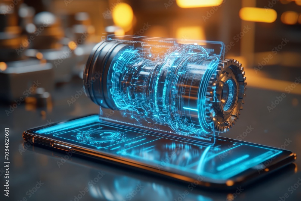 Poster holographic mechanic interface in industrial setting using augmented reality