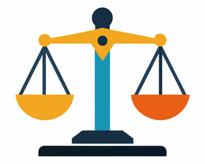 Balance scale vector illustration justice icon