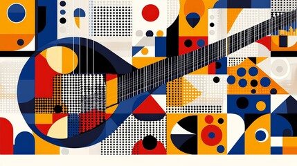 Close-up of Sitar in Pop Art Style